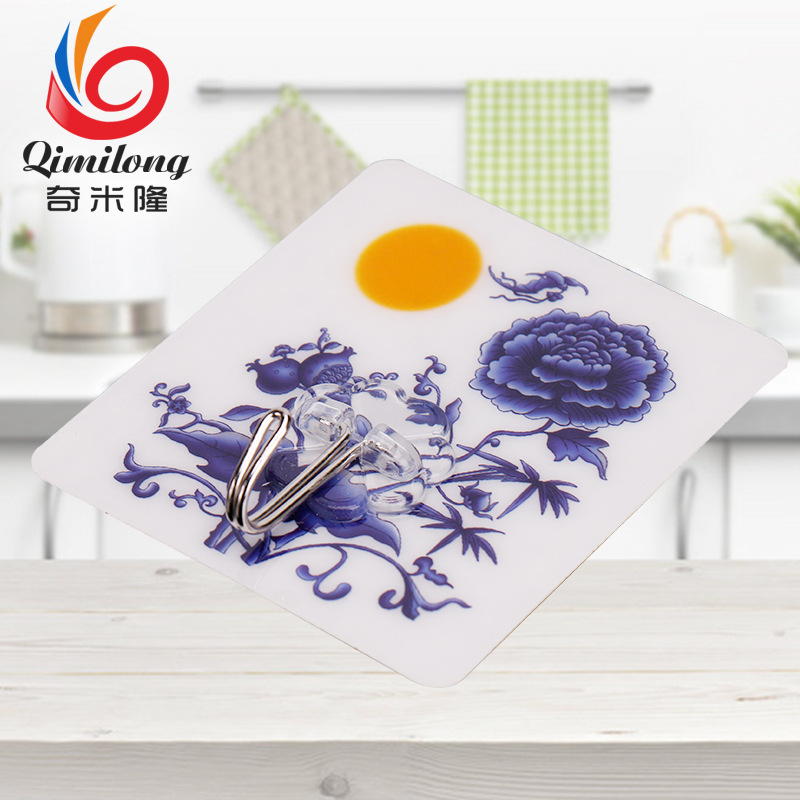 Strong load-bearing white suction cup vacuum adhesive seamless hook wall hanging non-stick ceramic tile glass wall hook