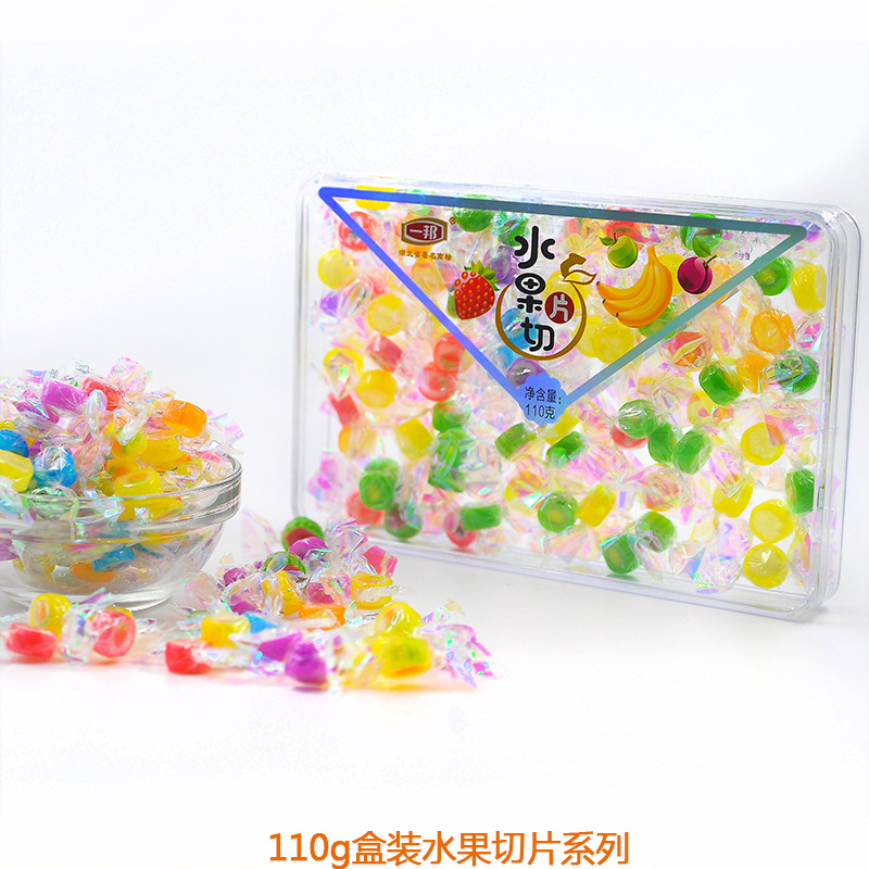 Mini fruit section candy Paper cranes candy Gift box 2021 A state Hard Candy Christmas candy snacks gift