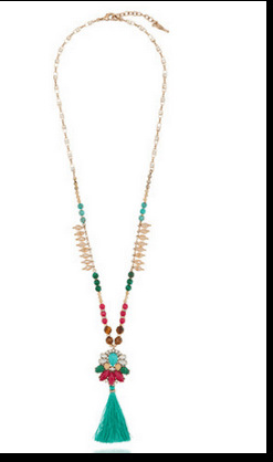 Wholesale Colorful Fringed Necklace Sweater Chain Jewelry Long Necklace display picture 1