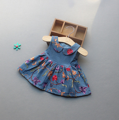 ebay Explosive money summer Female baby Children Skirt 1-3 Spring Foreign trade Denim skirt Children Princess Dress On behalf of A136