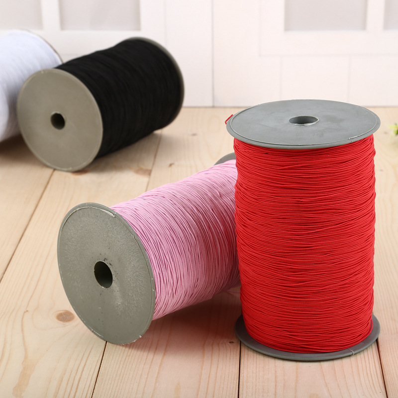 现货销售0.8毫米圆彩色松紧绳 筒装松紧绳 彩色松紧绳 彩色筒装
