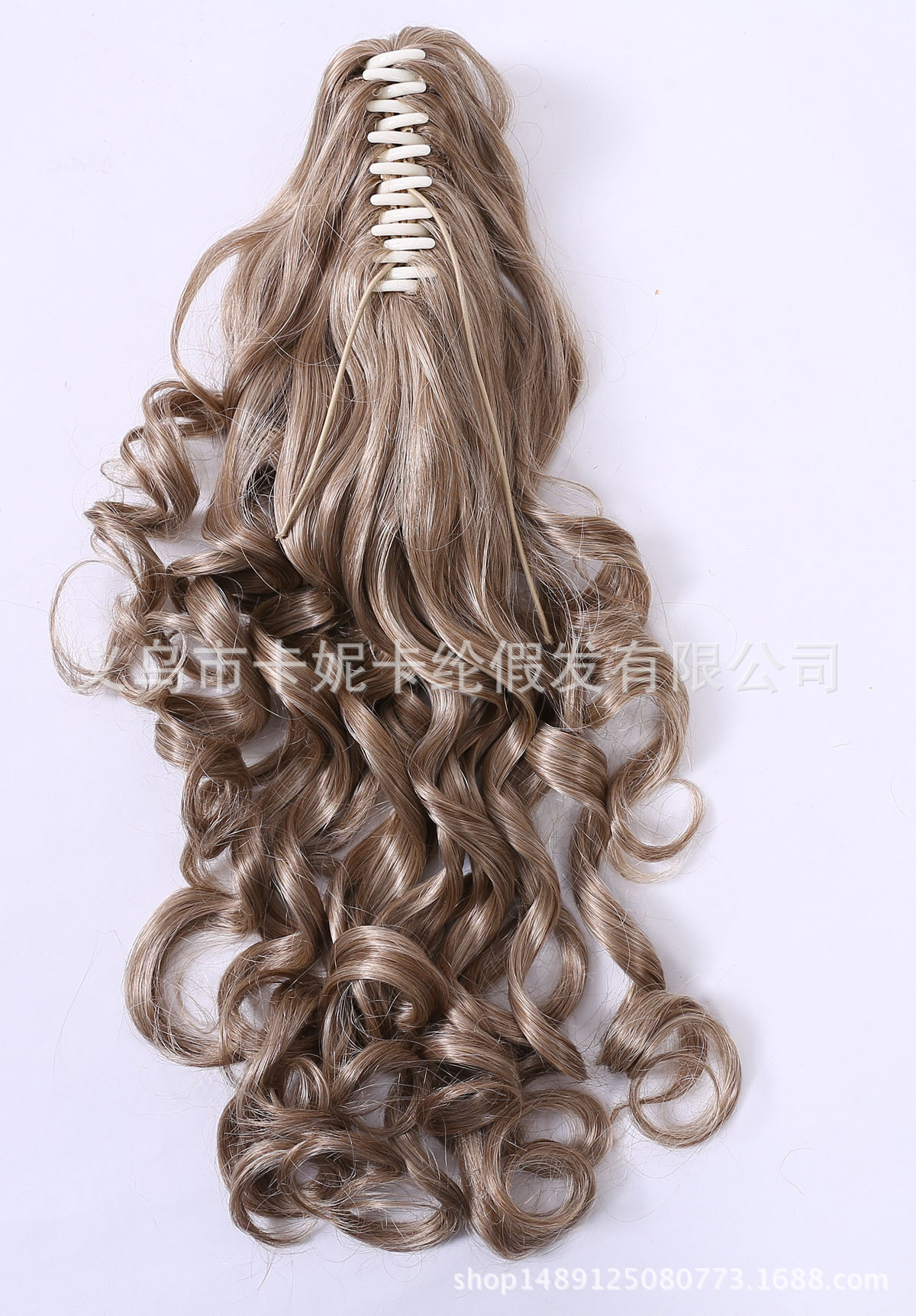 Nuevo clip de agarre largo cabello rizado peluca cauda de caballo realista media larga trenza de caballo