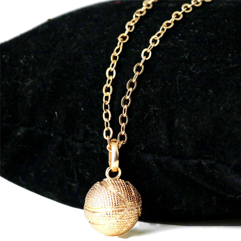 Fashion Three-dimensional Basketball Alloy Necklace display picture 4