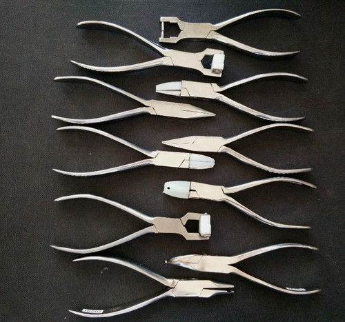 Stainless steel toothless needle nose pliers, round nose pliers, flat nose pliers, flat nose, curved nose, nylon pedicure pliers, glasses pliers