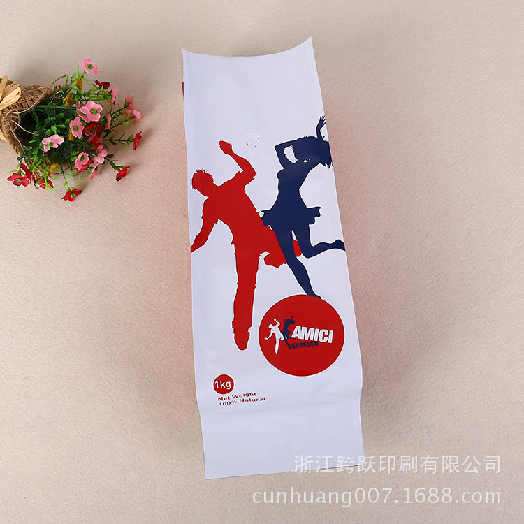 创意密封纯铝箔咖啡袋咖啡豆奶茶食品包装袋排气阀包装四边封袋