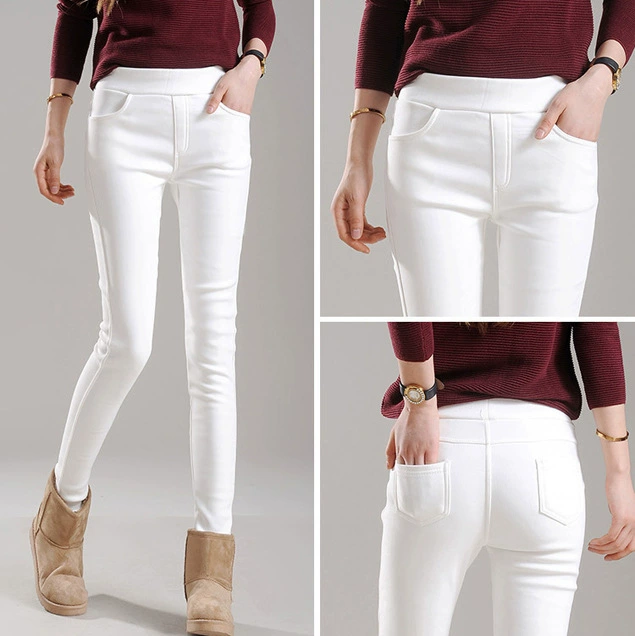 Warm leggings, elastic black trousers, high waist, tight, Korean style