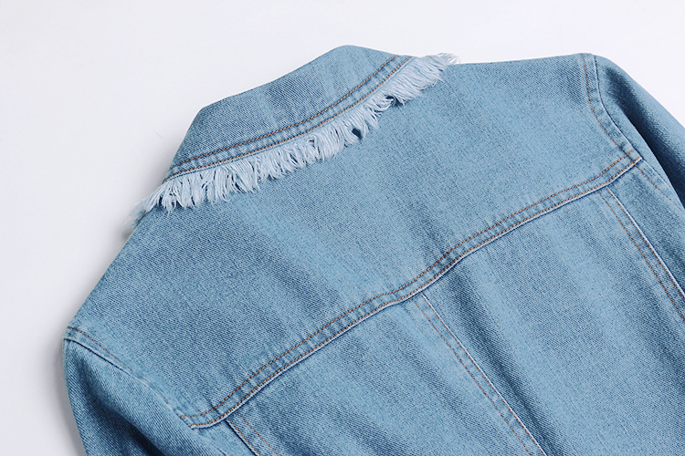 中国直邮 春秋新款明星同款修身牛仔外套长裤休闲时尚穿搭 外套 S