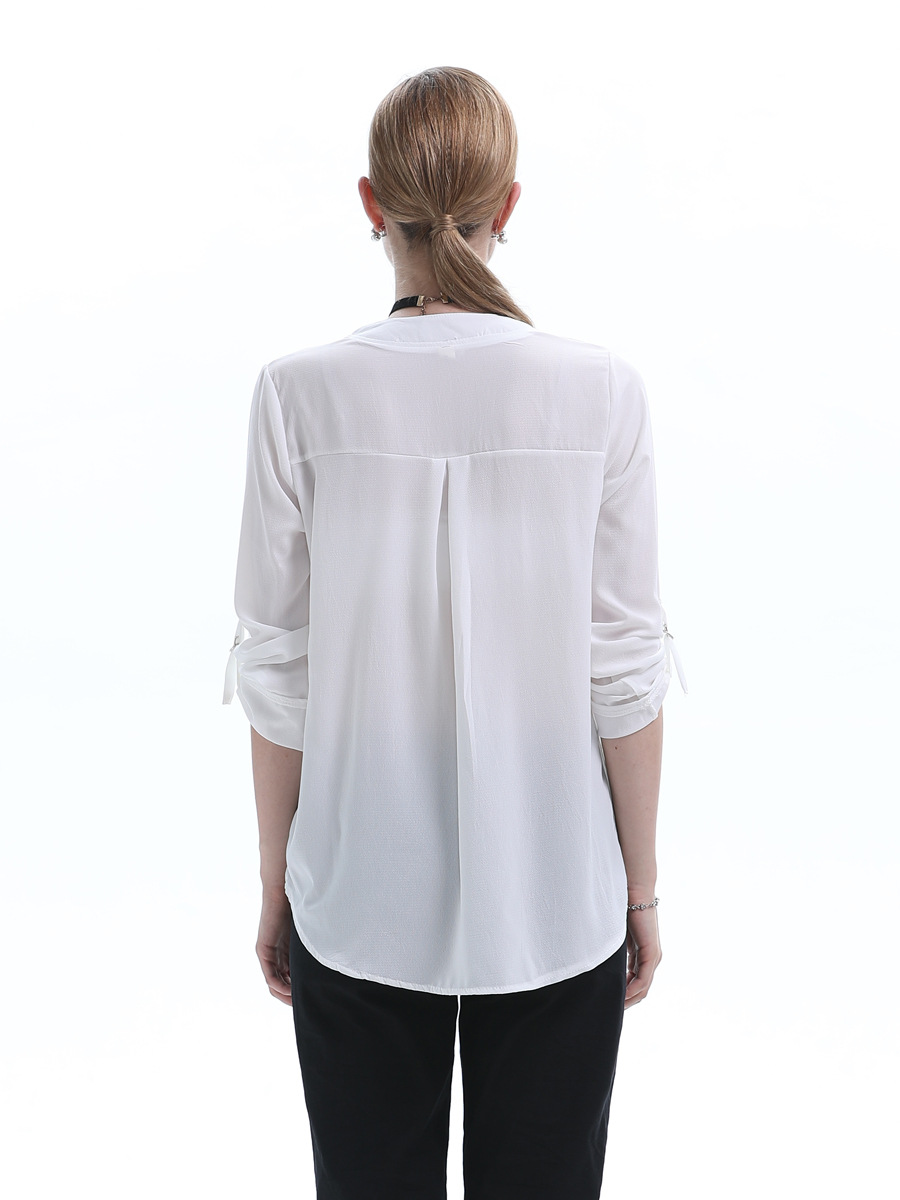 fashion casual all-match V-neck long sleeve chiffon shirt  NSJR36718