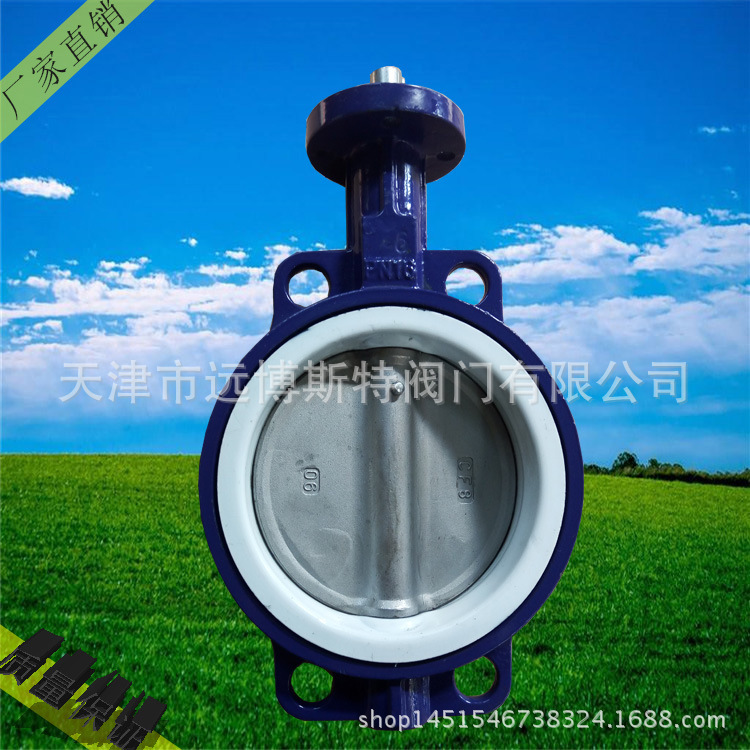 D071F4-10/16ZB7 涡轮对夹F4 衬四氟蝶阀 耐酸碱蝶阀 对夹阀门