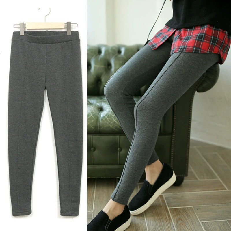 300 кг зима 200 кг пухлые девушки двойной линии на флисовой подкладке толстый хлопковый ворс эластичные леггинсы теплые брюки носить