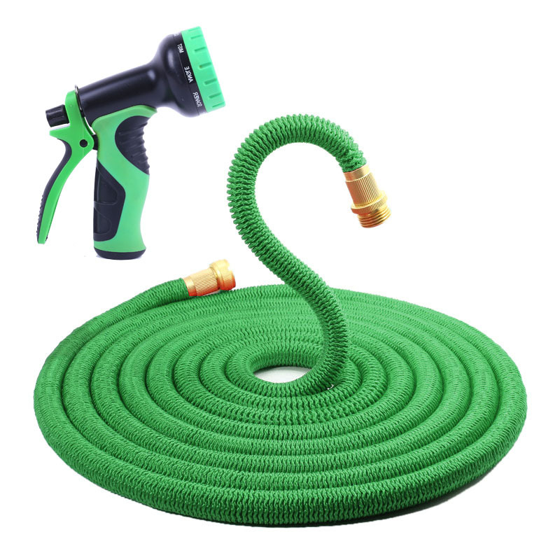 75FT 新款欧美全铜天然橡胶家用洗车水枪抗寒耐冻三倍伸缩水管