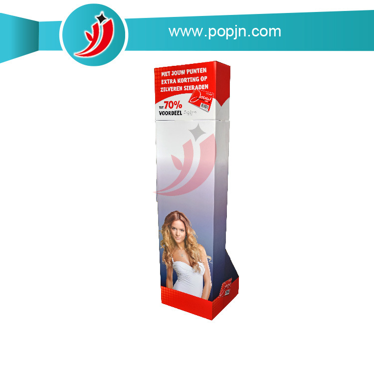 装饰品落地式展示架长方形造型多变可定制生产四层纸板展示架双面