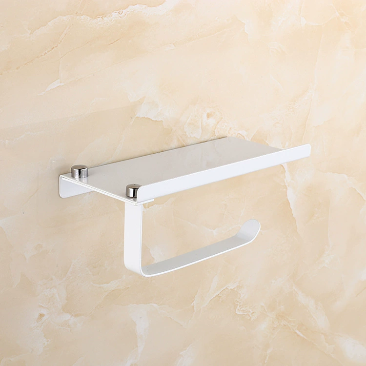 Toilet Paper Holder (SEREEY) 304 Stainless Steel with Shelf — Covered Towel Dispenser, Wall Mount