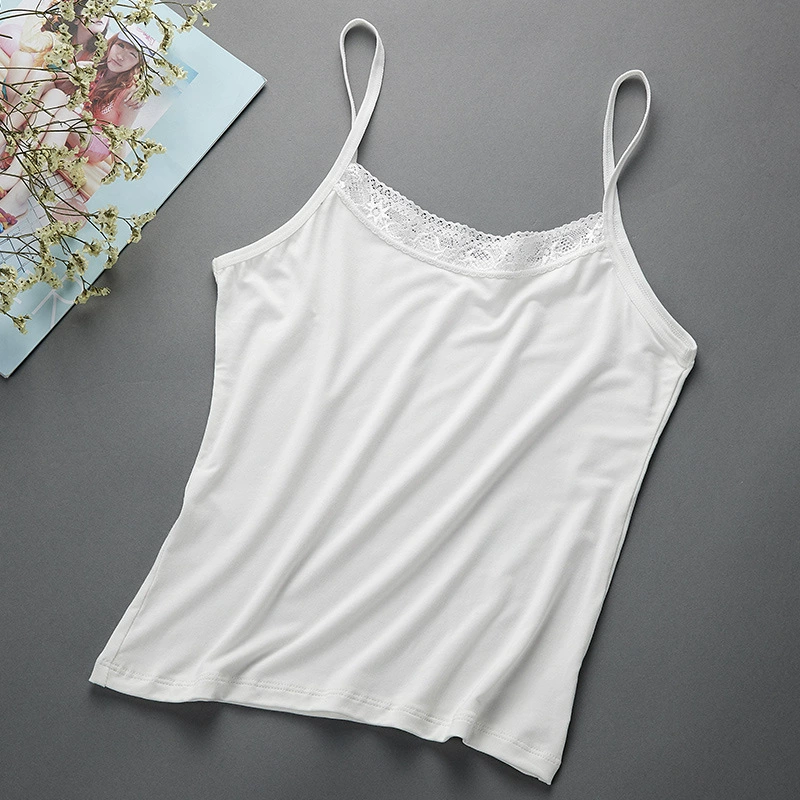 Slim-fit Tank Top, One Size, Short Body-friendly Camisole with Lifting Effect, White/Black