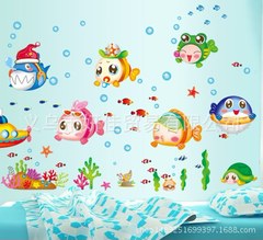 AY7153 新款創意多彩海洋魚牆貼 卡通兒童房幼兒園裝飾畫 XY8109