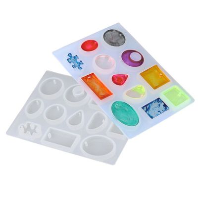得意生活diy水晶滴膠模具多款帶孔吊墜模具項鏈飾品配件滴膠