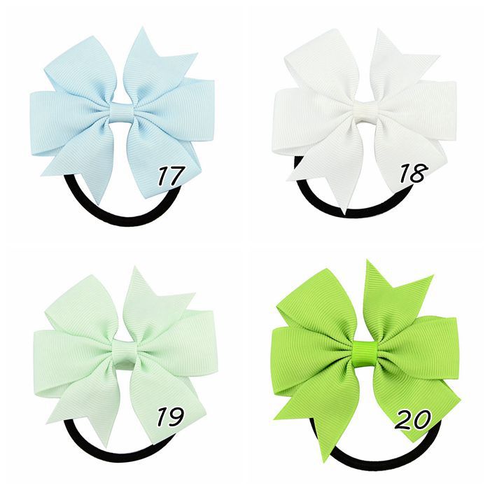 Fashion Children Ribbed Ribbon Bow Hair Ring Multicolor Head Rope Hair Accessories display picture 5