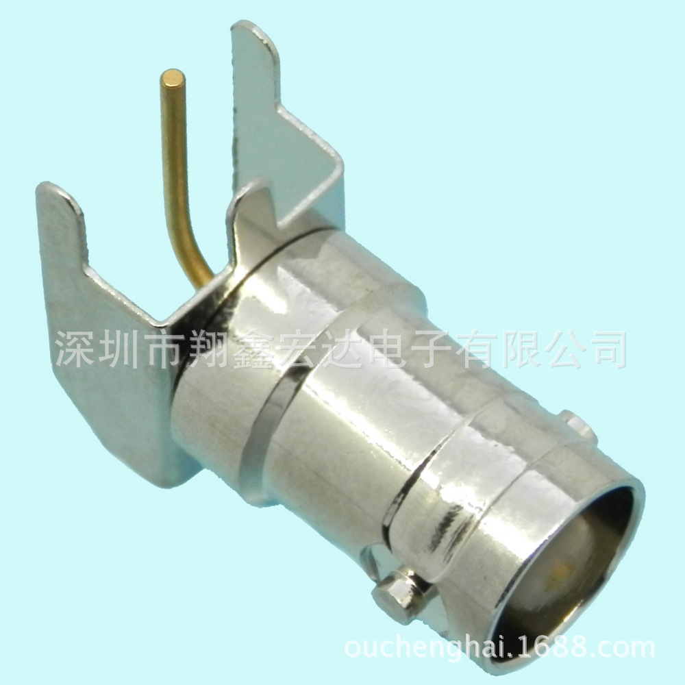 弯胶卧式冷挤压紧监控音视射频同轴电缆转接连接器bnc公插头母座