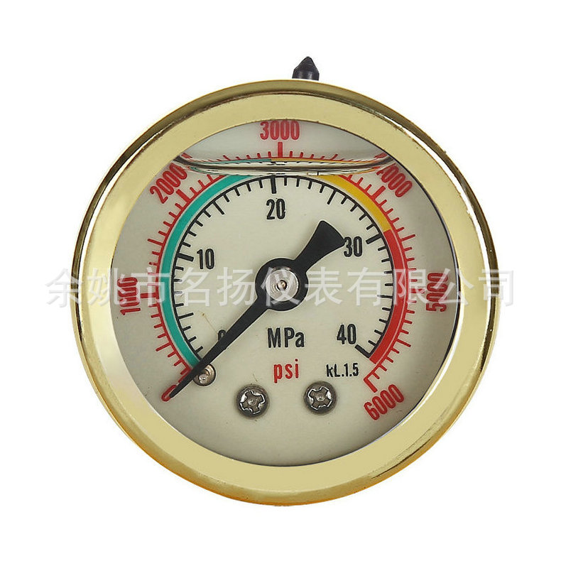 厂家提供 y40径向压力表 金色外壳压力表 金色压力表价格