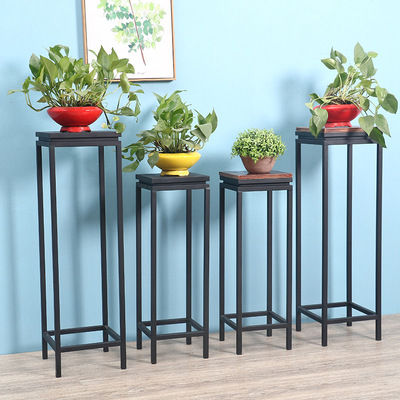 欧式风格阳台铁艺花架置物架落地绿萝放花盆单层架子金属花几