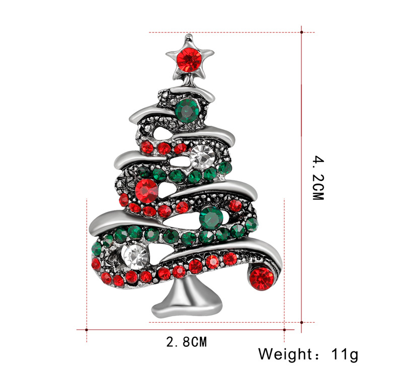 Ventes Directes D'usine Européenne Et Américaine De Bijoux De Mode Strass Arbre De Noël Broche Alliage Diamant Corsage Spot Femelle display picture 1