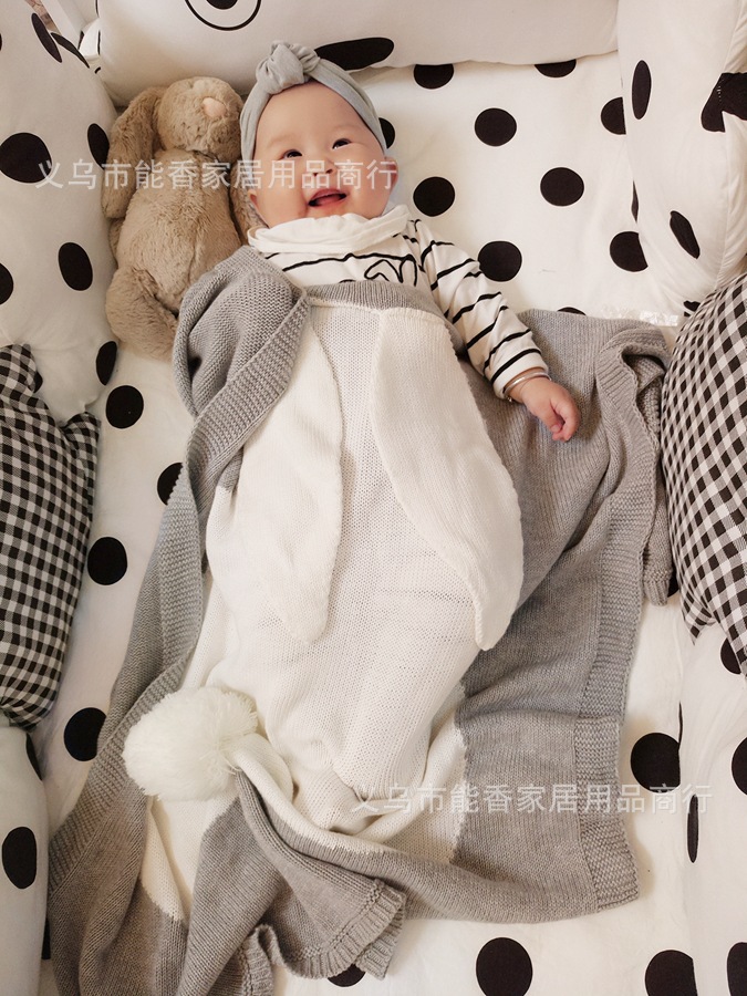 兔子毛线空调毯 (3)