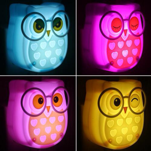 New Model Cross-Border International Trade Owl Light Control Night Light Smart LED Sensor Light Bedside Lamp Wall Lamp