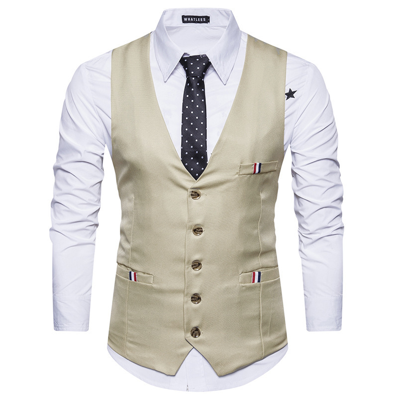 Sumitong men's spring and autumn new single breasted suit vest