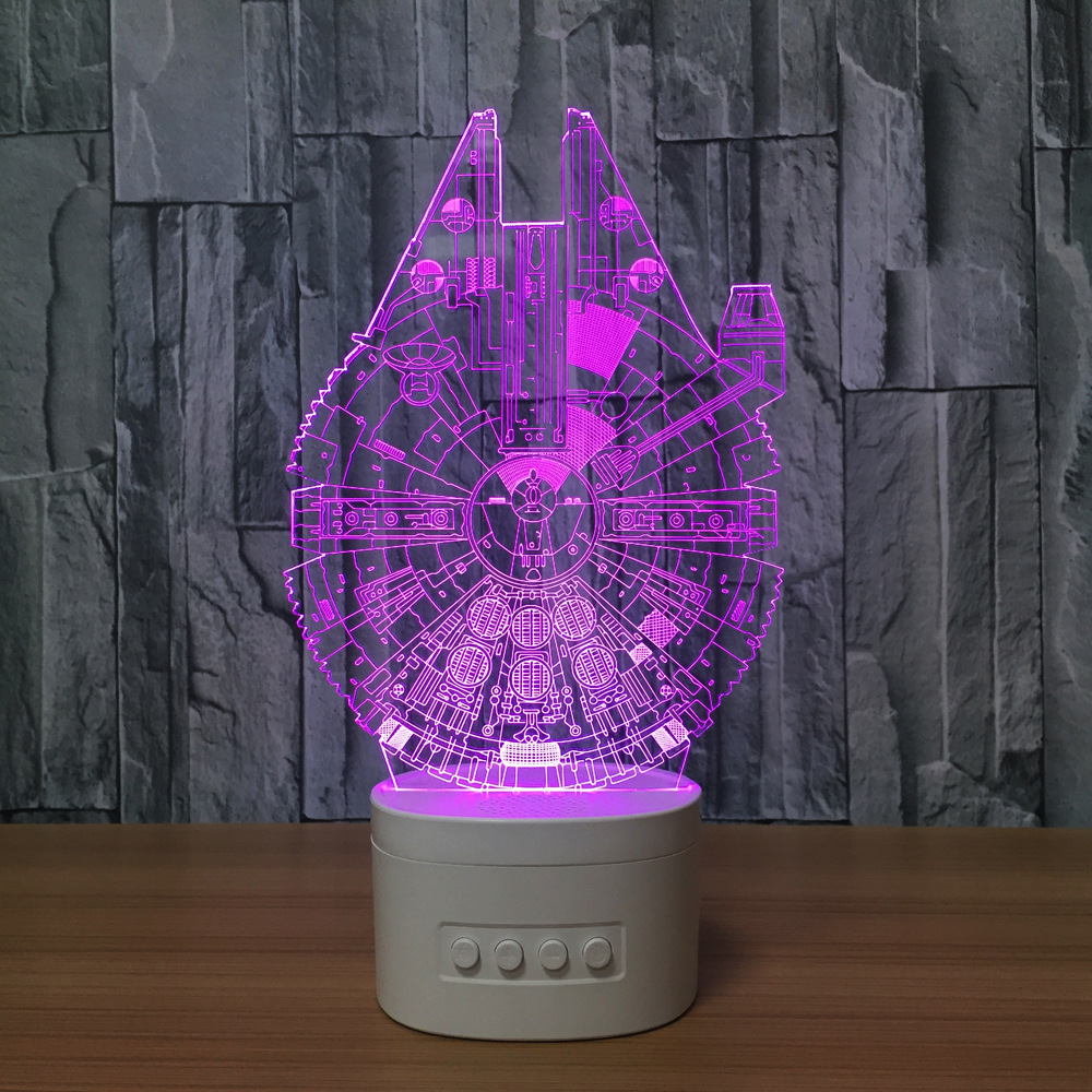 创意3D小夜灯蓝牙音箱无线插卡多功能音箱灯千年隼