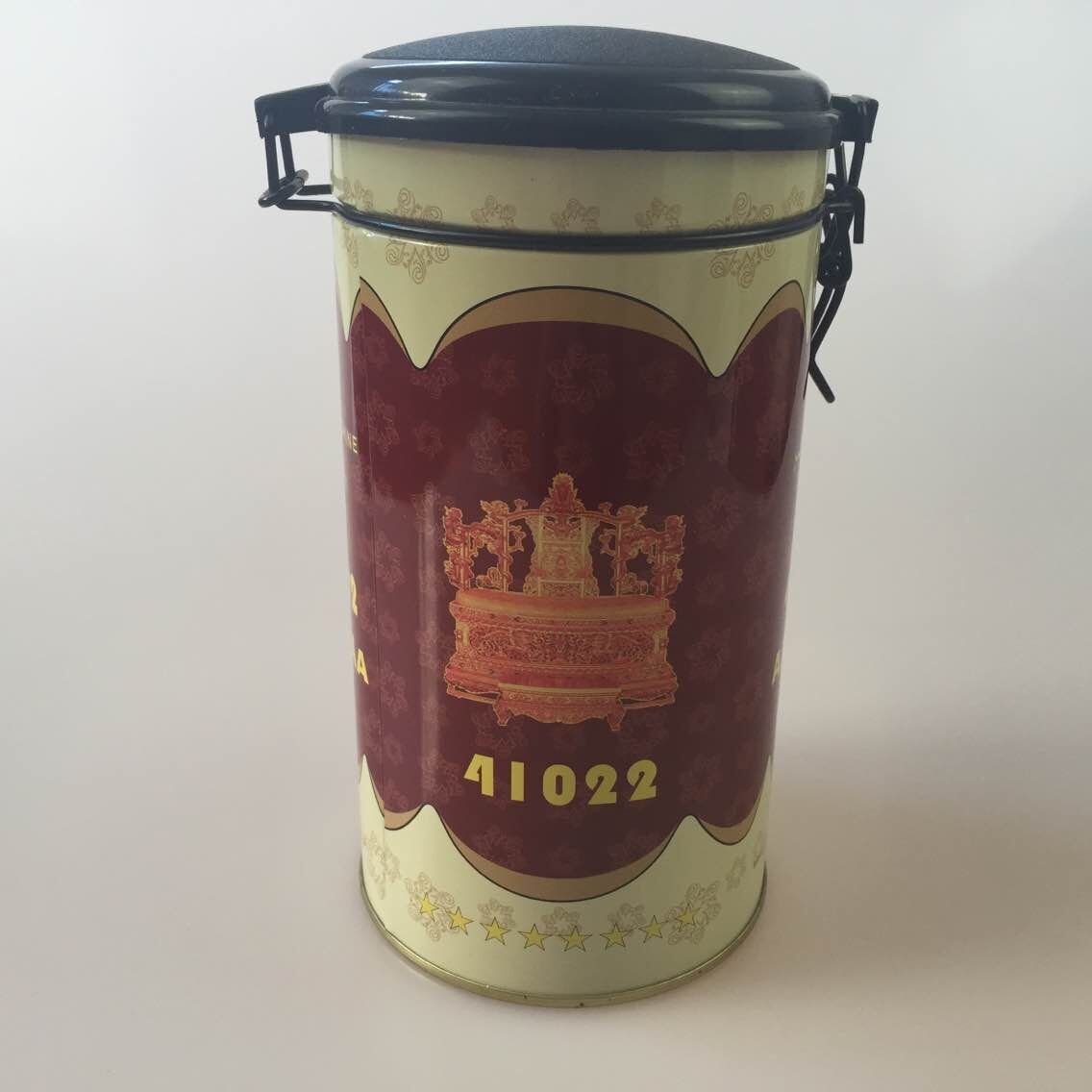 厂家定制 精品含扣翻盖 圆形 花色马口铁罐 茶叶罐