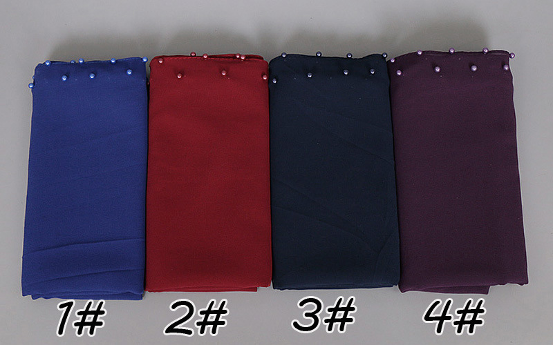 1-4# -珍珠雪纺头巾 民族风包头巾