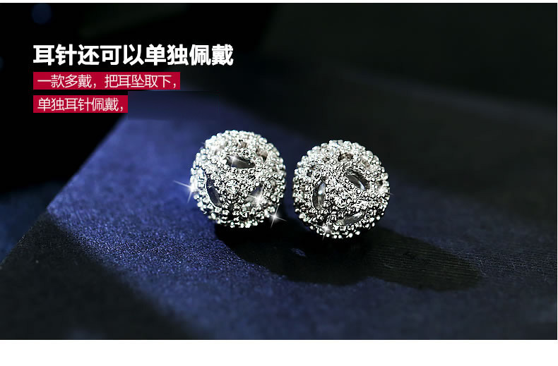 Korean Retro Hollow Ball Double-sided Earrings Popular Exaggerated Fashion Earrings Wholesale Nihaojewelry display picture 3