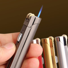 Mini Long Blade Windproof Direct Strike Gas Grinding Wheel Lighter Creative Personality Unisex Ultra-Thin Lighter with Logo Engraving
