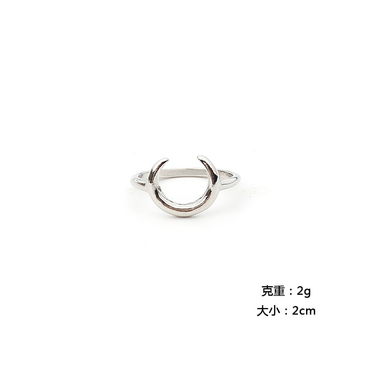 Gold, Silver Color Wholesale Fashion Arc-shaped Horns Moon Ring