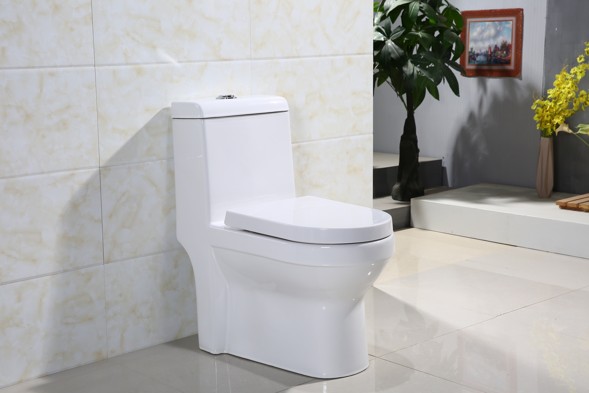 Engineering ceramic motor crushing hotel toilet siphonic integrated toilet, energy-saving and silent water pumping, direct wall-flushing drainage undefined