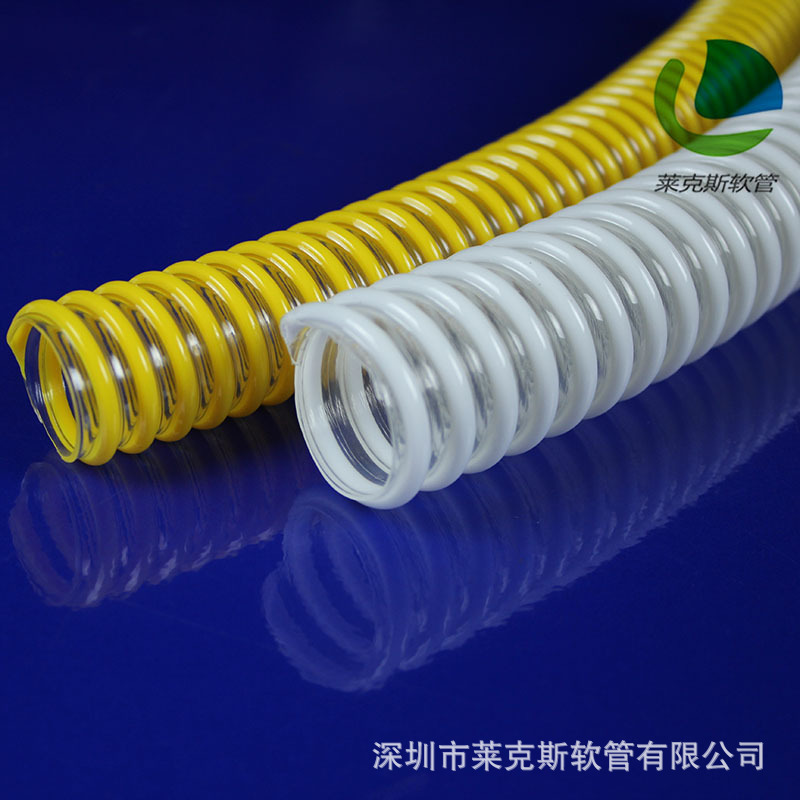 供应透明PVC塑筋软管 PVC塑筋缠绕管 PVC塑筋增强软管