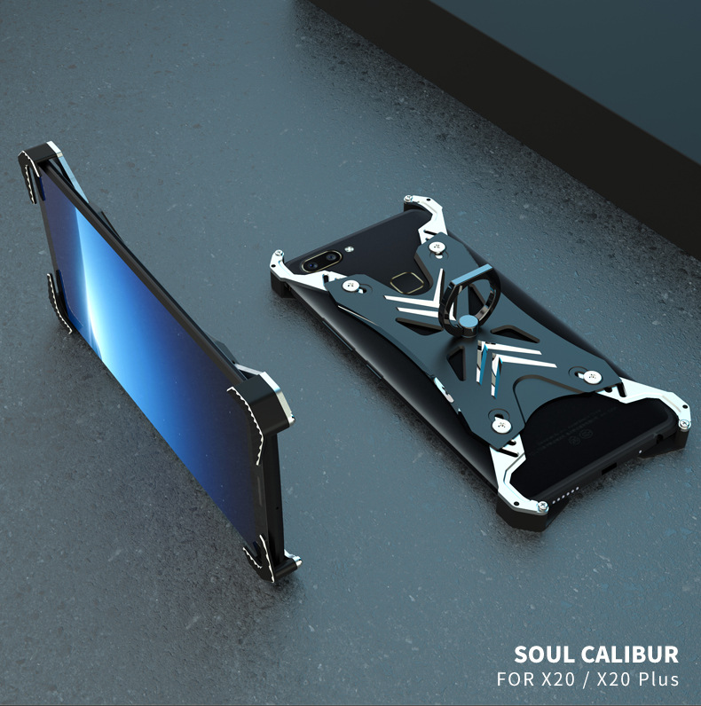R-Just Soul Calibur Blade Master Ring Holder Shockproof Aerospace Aluminum Metal Shell Case Cover for vivo X20 & vivo X20 Plus