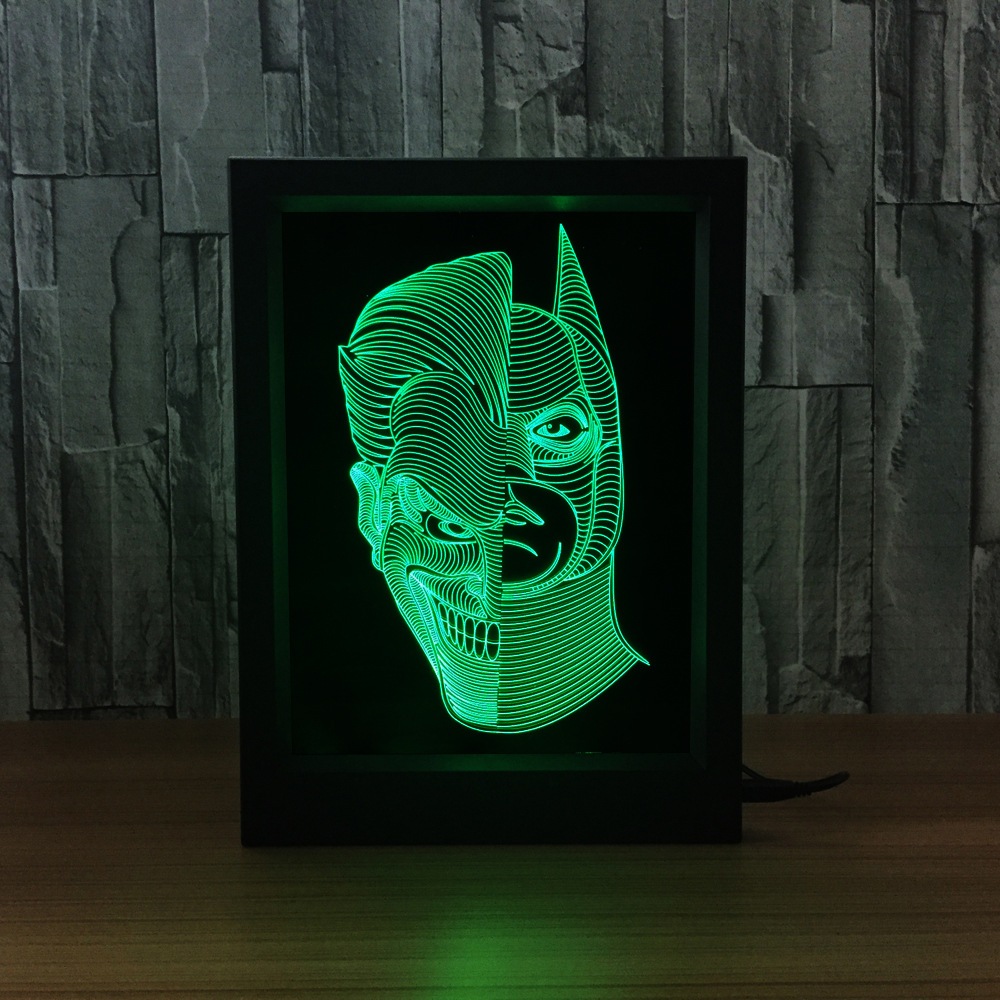 3d相框灯 创意相框灯 led相框灯惩罚面具骷髅头