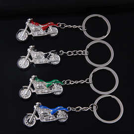 金属个性摩托车钥匙扣创意模型钥匙圈滴油哈雷摩托工艺品钥匙链