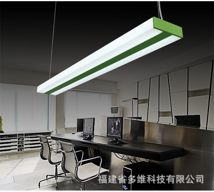 360度发光LED办公室吊灯简约现代铝材工作室写字楼长条办公照明灯-阿里巴巴
