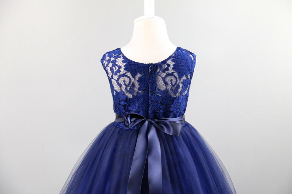 Váy lưới dài ren hoa váy trẻ em Váy cưới Hoa cô gái váy trường biểu diễn quần áo ZQ273 đồ vest bé trai