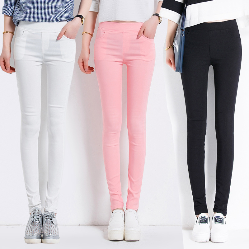 2016 new pattern Korean Edition pinkycolor Show thin Leggings Stretch pencil pants Pencil Pants Panties