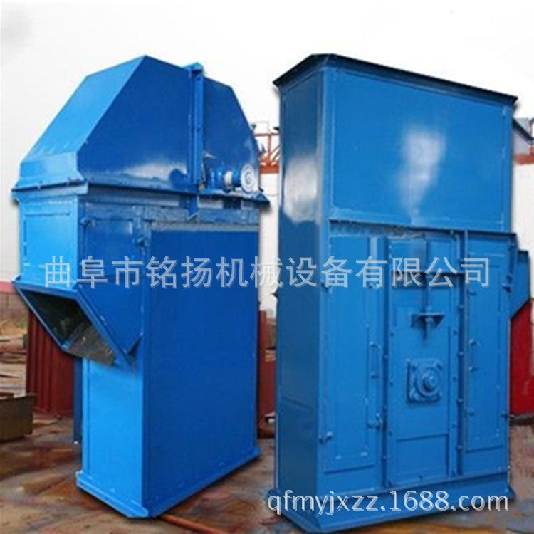 高距离垂直上料钢丝绳芯胶带斗提机不锈钢耐磨损腐蚀挖斗式提升机厂家