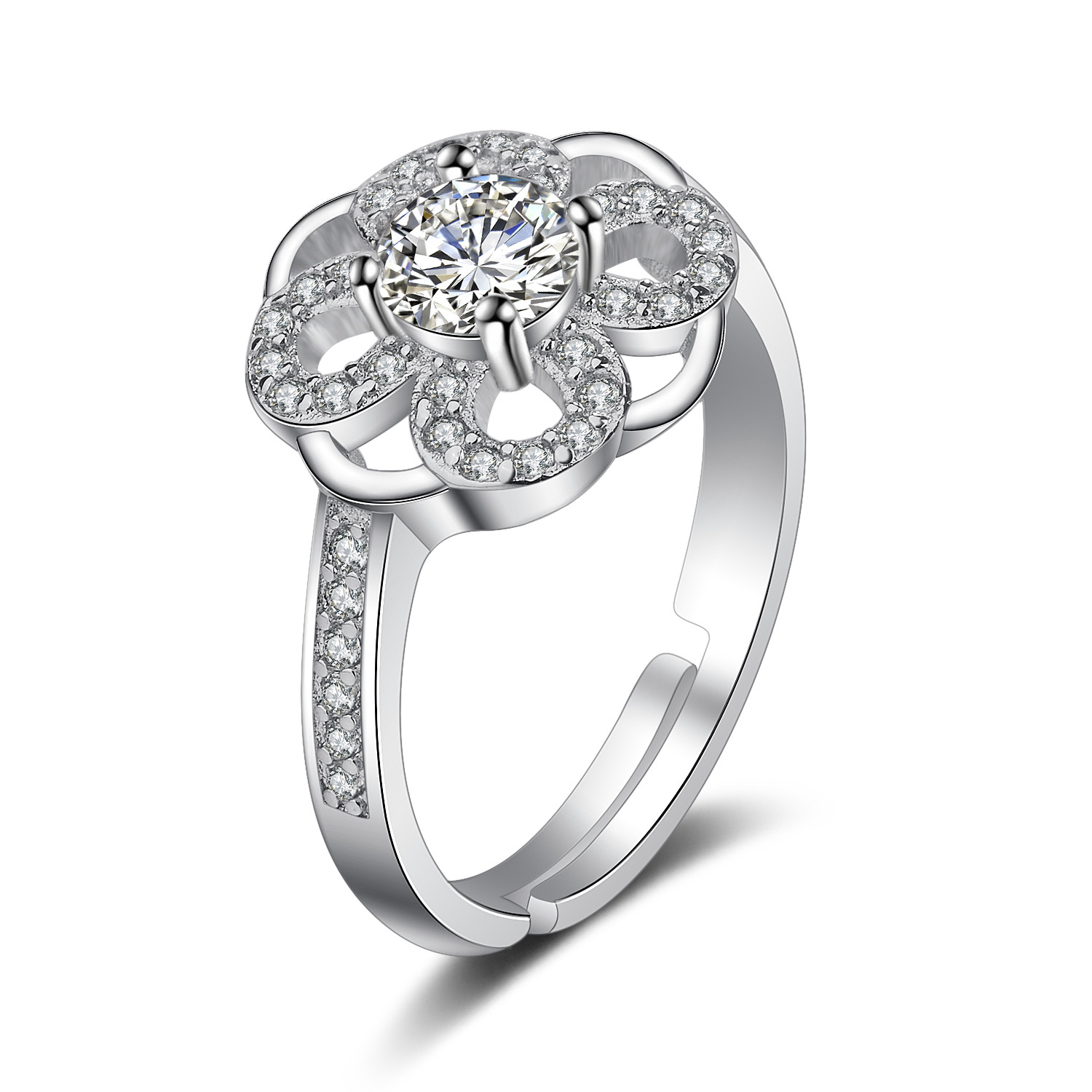 Wedding ring with zircon