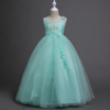 autumn new Korean children wedding dress princess dresses hand stitched a long dress dress