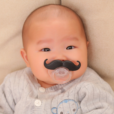 new pattern baby Funny Appease nipple Beard Tooth 14 Thumb-type Tycoon cowboy children Beard nipple