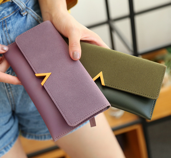 Autumn and winter New wallet frosted color matching 30% long ladies wallet wallet wholesale