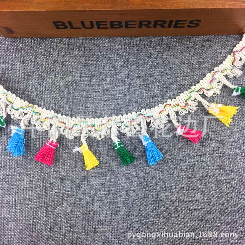 涤棉四色扫把流苏