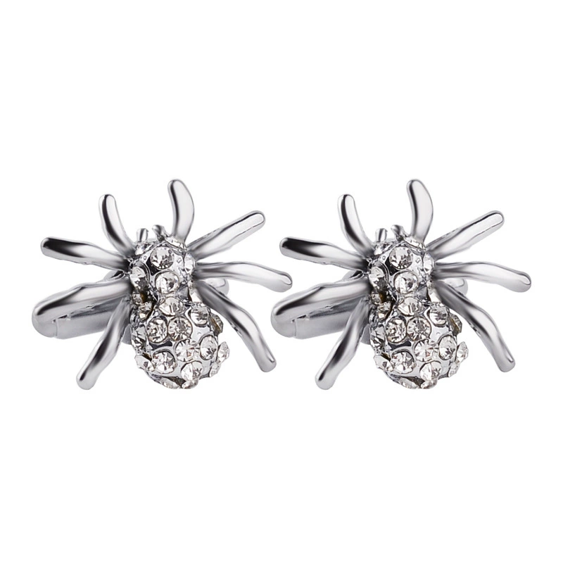 [欧美饰品 时尚蜘蛛侠法式袖扣 锌合金蜜蜂造型镶钻衬衫Cufflinks]