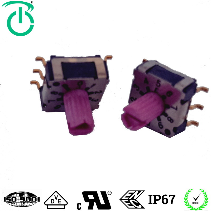 迷你7X7系列防水10档8421码3对3脚和4对1脚旋转档位编码开关